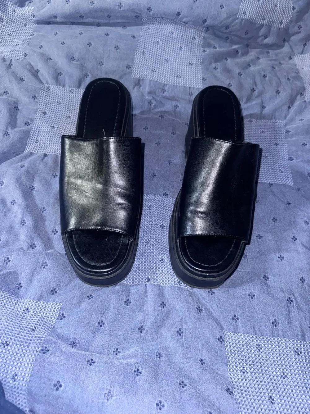Madden Girl black platform wedge sandals